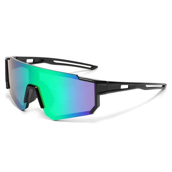 Детски слънчеви очила Techsuit Kids Polarized Sunglasses (R601) - спортни, поляризирани, TR рамка - Черен / Зелен
