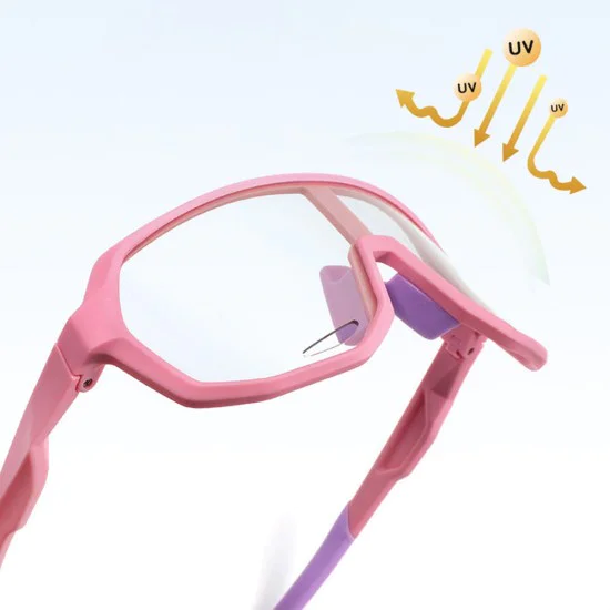 Детски слънчеви очила Techsuit Premium Kids Sunglasses (22312) - фотохромни, огледални, спортни - Розов / Лилав