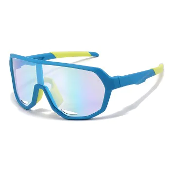 Детски слънчеви очила Techsuit Premium Kids Sunglasses (22312) - фотохромни, огледални, спортни - Син / Жълт