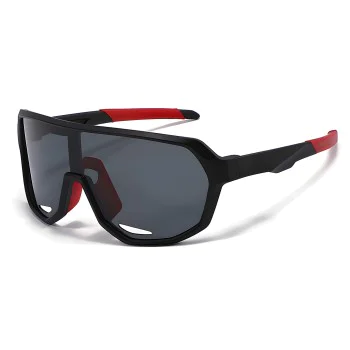 Детски слънчеви очила Techsuit Premium Kids Sunglasses (22312) - спортни, поляризирани, TR рамка - Черен / Червен