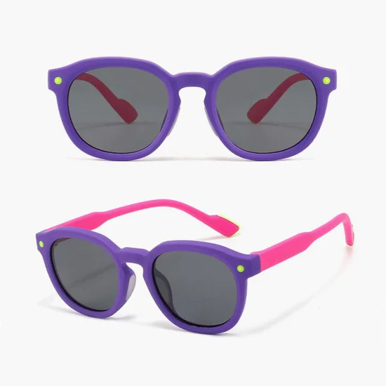Детски слънчеви очила Techsuit Premium Kids Sunglasses (616) - поляризирани, TPEE рамка - Лилав / Розов