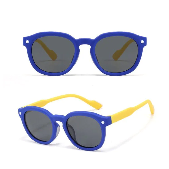 Детски слънчеви очила Techsuit Premium Kids Sunglasses (616) - поляризирани, TPEE рамка - Син / Жълт