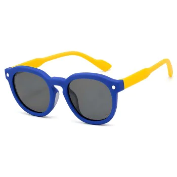 Детски слънчеви очила Techsuit Premium Kids Sunglasses (616) - поляризирани, TPEE рамка - Син / Жълт
