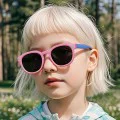Детски слънчеви очила Techsuit Premium Kids Sunglasses (616) - поляризирани, TPEE рамка - Син / Жълт