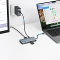 Докинг станция Anker (Docking Station) - 2x USB-C, 3x USB, 2x HDMI, VGA, Triple Display, 4K@60Hz, PD100W - Сива