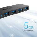 Докинг станция Anker (Docking Station) - 4x USB 3.0 Gen 1, 5Gbps - Черна