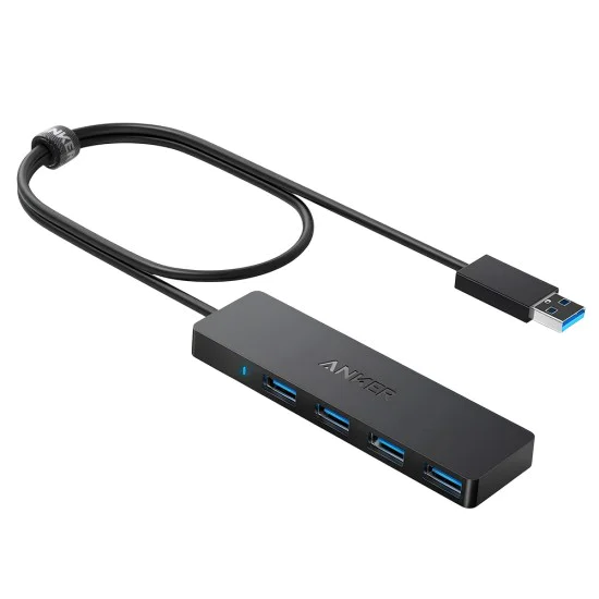 Докинг станция Anker (Docking Station) - 4x USB 3.0 Gen 1, 5Gbps - Черна