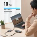 Докинг станция Anker (Docking Station) - HDMI, 2x USB, 2x USB-C, Ethernet, SD/TF карта, PD85W - Сива
