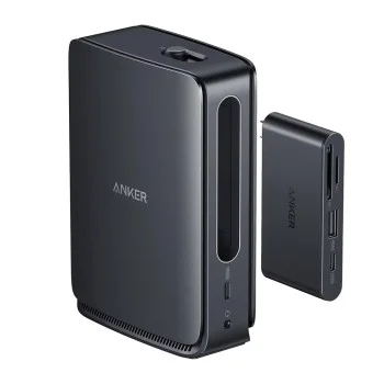 Докинг станция Docking Station Nano (A83C3311) - 13в1, Поддръжка на три дисплея, Вграден подвижен хъб, Бързо зареждане 100W, 10Gbps - Anker - Черен