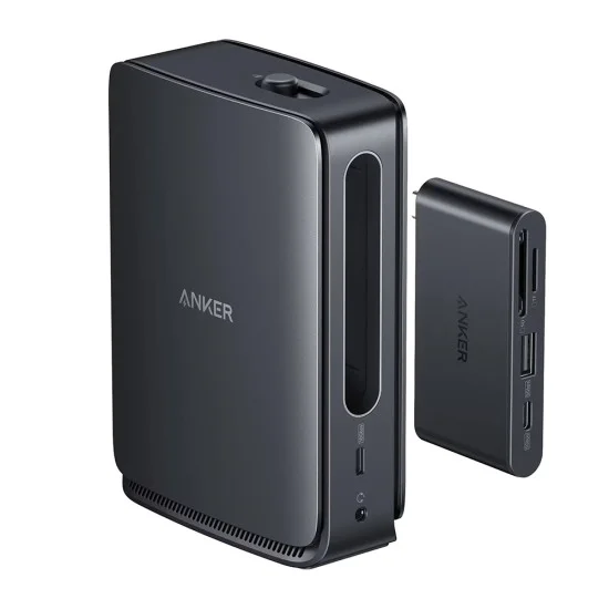 Докинг станция Docking Station Nano (A83C3311) - 13в1, Поддръжка на три дисплея, Вграден подвижен хъб, Бързо зареждане 100W, 10Gbps - Anker - Черен