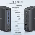 Докинг станция Docking Station Nano (A83C3311) - 13в1, Поддръжка на три дисплея, Вграден подвижен хъб, Бързо зареждане 100W, 10Gbps - Anker - Черен