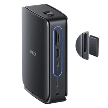 Докинг станция Docking Station Nano (A83C3311) - 13в1, Поддръжка на три дисплея, Вграден подвижен хъб, Бързо зареждане 100W, 10Gbps - Anker - Черен