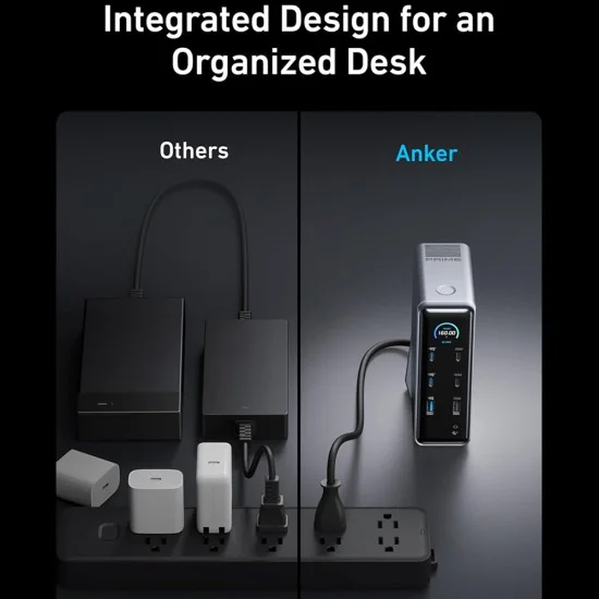 Докинг станция Docking Station Prime 737 (A83B63A1) - 14в1, 160W, Поддръжка на двоен дисплей 4K@60Hz, 10Gbps - Anker - Черен