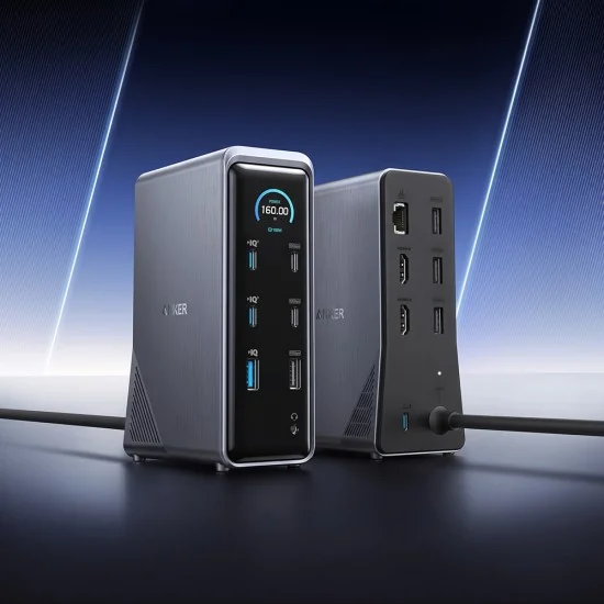 Докинг станция Docking Station Prime 737 (A83B63A1) - 14в1, 160W, Поддръжка на двоен дисплей 4K@60Hz, 10Gbps - Anker - Черен