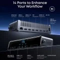 Докинг станция Docking Station Prime (A83B33A1) - 14в1, DisplayLink 8K, Поддръжка на три дисплея, Бързо зареждане 140W - Anker - Сив