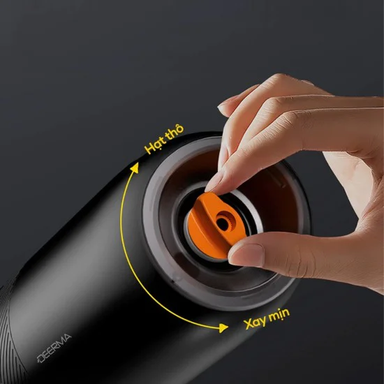 Електрическа мелничка за сол и пипер Deerma Electric Grinder Set (YM01) - регулируема едрина, 175ml - Черна
