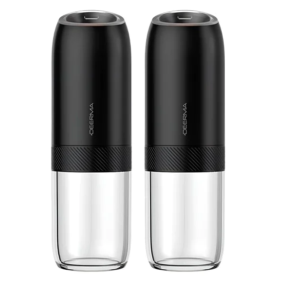 Електрическа мелничка за сол и пипер Deerma Electric Grinder Set (YM01) - регулируема едрина, 175ml - Черна