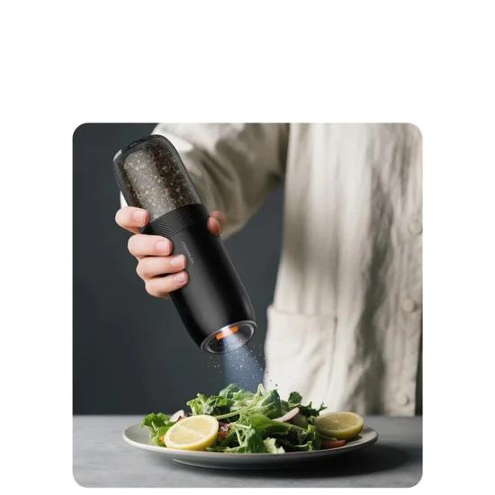 Електрическа мелничка за сол и пипер Deerma Electric Grinder Set (YM01) - регулируема едрина, 175ml - Черна