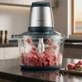 Електрическа месомелачка JR01, 350W, купа 2L, два режима, спираловидни ножове - Deerma - Сребрист / Тъмносин