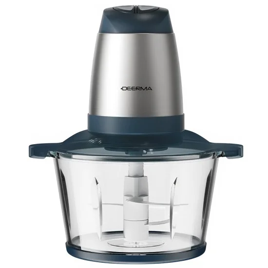 Електрическа месомелачка JR01, 350W, купа 2L, два режима, спираловидни ножове - Deerma - Сребрист / Тъмносин