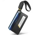 Етикет за куфар Spigen Universal Luggage Tag LF510 (AHP09776) - премиум Velo кожа, сигурно магнитно закопчаване, двойна велкро лента - Черен