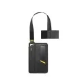 Етикет за куфар Spigen Universal Luggage Tag LF510 (AHP09776) - премиум Velo кожа, сигурно магнитно закопчаване, двойна велкро лента - Черен