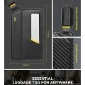Етикет за куфар Spigen Universal Luggage Tag LF510 (AHP09776) - премиум Velo кожа, сигурно магнитно закопчаване, двойна велкро лента - Черен