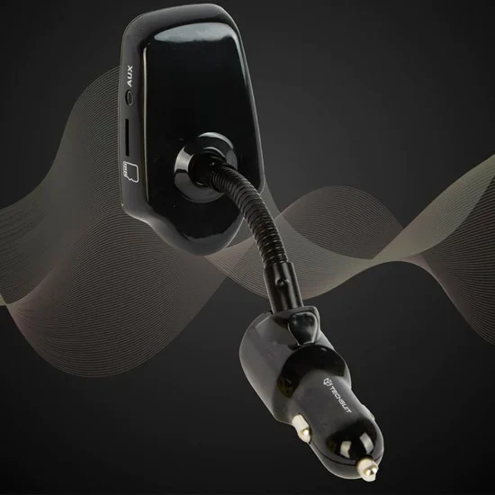 FM модулатор JamLink (MFM4) - Techsuit - Bluetooth, Jack 3.5мм, слот за TF карта, 10–24V - Черно