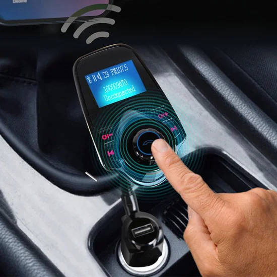 FM модулатор JamLink (MFM4) - Techsuit - Bluetooth, Jack 3.5мм, слот за TF карта, 10–24V - Черно