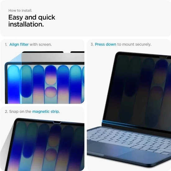 Филтър за поверителност за MacBook Neo 13 - Safe View Magnetic - Spigen - Поверителен (Privacy)