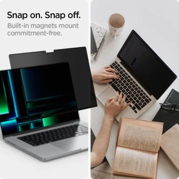 Филтър за поверителност за MacBook Pro 14" (2021-2025) - Safe View Magnetic - Spigen - Черен