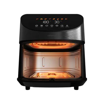 Фритюрник с горещ въздух Deerma Air Fryer (KZ150W) - еър фрайър, 8L, 1700W, сензорен екран - Черен