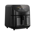 Фритюрник с горещ въздух Deerma Air Fryer (KZ150W) - еър фрайър, 8L, 1700W, сензорен екран - Черен