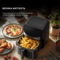 Фритюрник с горещ въздух Deerma Air Fryer (KZ150W) - еър фрайър, 8L, 1700W, сензорен екран - Черен