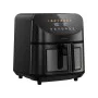 Фритюрник с горещ въздух Deerma Air Fryer (KZ150W) - еър фрайър, 8L, 1700W, сензорен екран - Черен