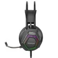 Геймърски слушалки с микрофон Borofone Thunder (BO105) - Over-Ear, 50mm говорители, USB + 3.5mm, LED подсветка - Черен