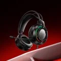 Геймърски слушалки с микрофон Borofone Wave (BO112) - Over-Ear, 50mm говорители, USB + 3.5mm, LED подсветка - Черен