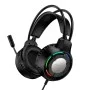 Геймърски слушалки с микрофон Borofone Wave (BO112) - Over-Ear, 50mm говорители, USB + 3.5mm, LED подсветка - Черен