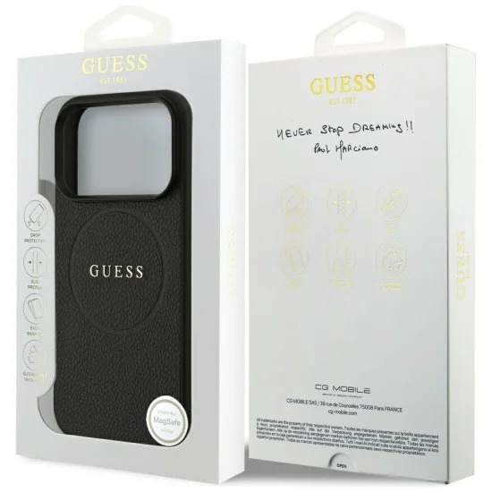 Guess - Grained Gold Ring MagSafe (GUHMP18XPGHSMMK) - iPhone 18 Pro Max / iPhone 17 Pro Max - Black
