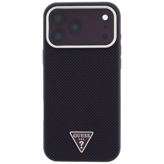 Guess - Kevlar Triangle Logo MagSafe (GUHMP18L6PWKSGTU) - iPhone 18 Pro / iPhone 17 Pro - Burgundy