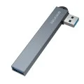 Хъб 4 в 1 Borofone (FH1) - USB към 3x USB 2.0, 1x USB 3.0, алуминиева сплав, Plug&Play, до 5Gbps - Сив