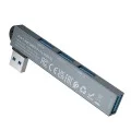 Хъб 4 в 1 Borofone (FH1) - USB към 3x USB 2.0, 1x USB 3.0, алуминиева сплав, Plug&Play, до 5Gbps - Сив
