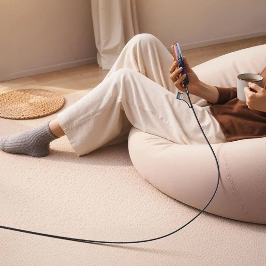 Кабел за данни 2 в 1 Mcdodo (CA-8860) - Type-C към USB-C + MagSafe 3, 240W, LED индикатор, 2m - Черен