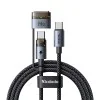 Кабел за данни 2 в 1 Mcdodo (CA-8860) - Type-C към USB-C + MagSafe 3, 240W, LED индикатор, 2m - Черен