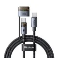 Кабел за данни 2 в 1 Mcdodo (CA-8860) - Type-C към USB-C + MagSafe 3, 240W, LED индикатор, 2m - Черен