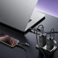 Кабел за данни 4 в 1 Yesido (CA200) - USB, Type-C към Type-C, Lightning, 60W, 480Mbps, 1.2m, алуминиева сплав - Черен