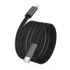 Кабел за данни Borofone Peace (BX124) - USB-C към Lightning, 30W, найлонова оплетка, плосък дизайн против оплитане, 1m - Черен