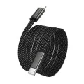 Кабел за данни Borofone Peace (BX124) - USB-C към Lightning, 30W, найлонова оплетка, плосък дизайн против оплитане, 1m - Черен