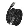 Кабел за данни Borofone Peace (BX124) - USB-C към Lightning, 30W, найлонова оплетка, плосък дизайн против оплитане, 1m - Черен
