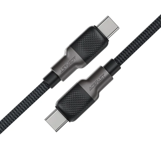 Кабел за данни C10-03 – Acefast, тип-C към тип-C, 60 W, високоскоростно зареждане, 1,2 м – черен